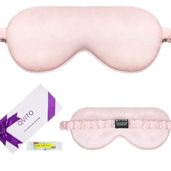 100% Mulberry Black Silk Sleep Mask Luxury Eye Covers Gift Box - Picture 1 of 5